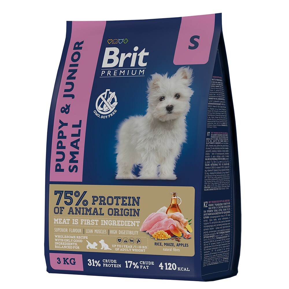Brit Premium Dog Puppy and Junior S курица - корм для щенков и юниоров мелких пород 4-12 месяцев (Premium Dog Puppy and Junior Smalll Chicken)