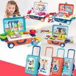 Игровой набор "Столик Чемоданчик-Тележка" 2in1 Ролевые игрушки в Чемодане "Happy little: Chef, Doctor, Artist, Craftsmen"
