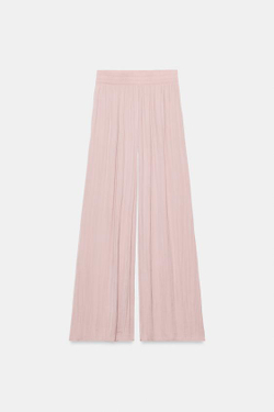 ZARA ШИРОКИЕ БРЮКИ С ВЫСОКОЙ ПОСАДКОЙ, РОЗОВЫЙ