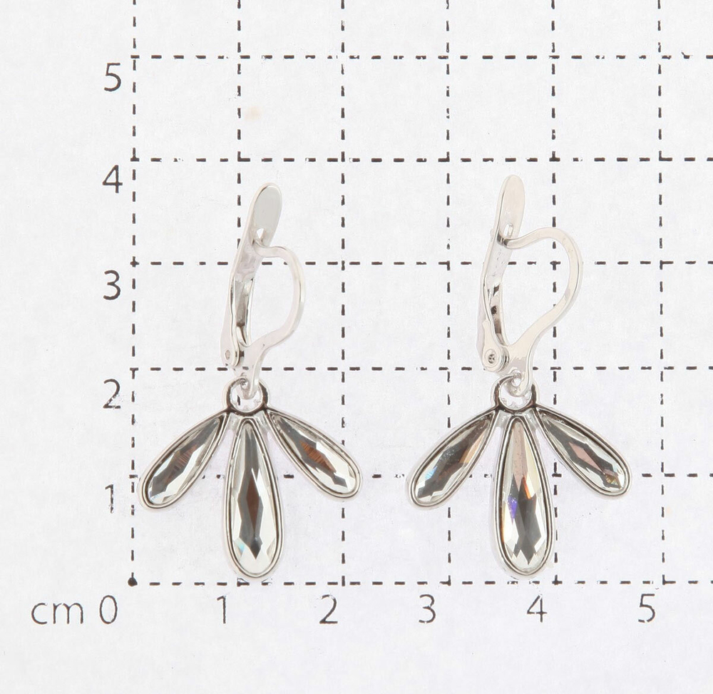 "Ардея" серьги в родиевом покрытии из коллекции "Incanto" от Jenavi с английским замком