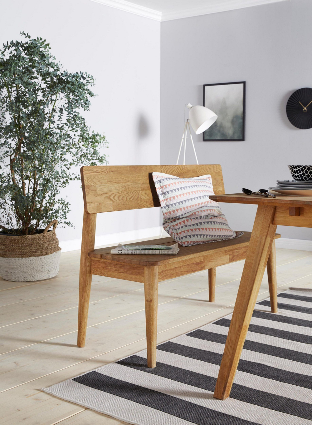 Банкетка в прихожую, 103х34х66, Мудэ, скамья, с ящиком для хранения, для кухни и столовой, из дуба, MAKOSA