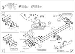 Фаркоп оцинкованный Galia T078A для TOYOTA HILUX, PICK UP, 2015-(паспорт и сертификат в комплекте)(без электрики)