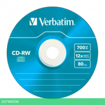 CD-R диск VerbatimW 700Mb 12x Slim case Color 5шт (43167)