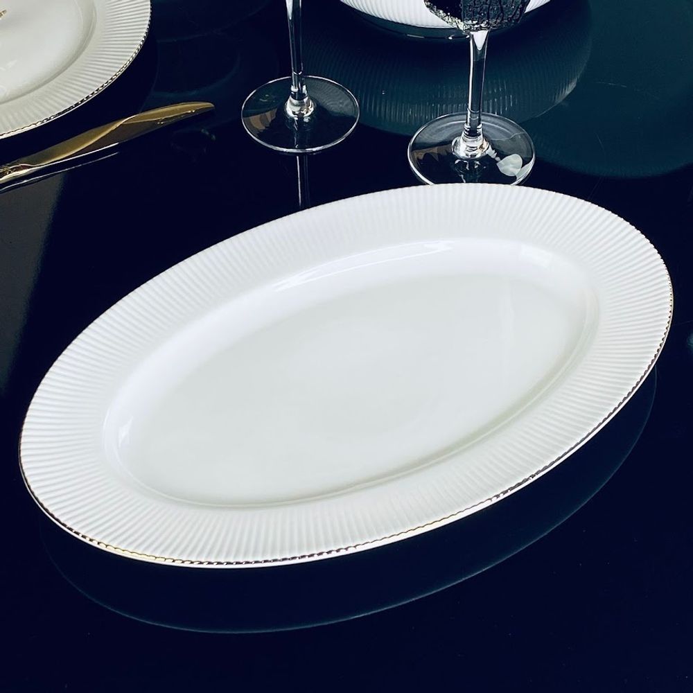 Lenardi 102-091 Набор из 2 овальных блюд 35,5см MOON в под.уп.(х12)Фарфор