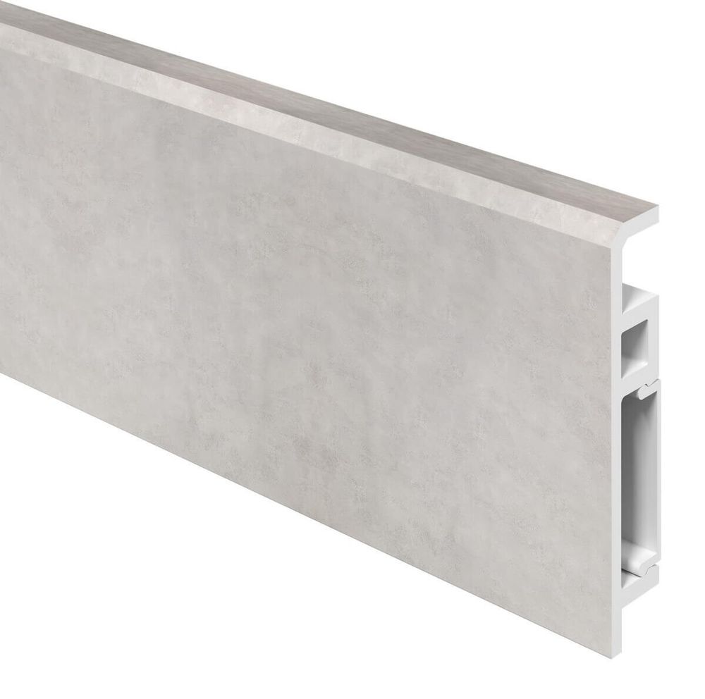 Напольный плинтус ПВХ Foresta Concept Бетон Известковый FC 016 2000х70х13 мм