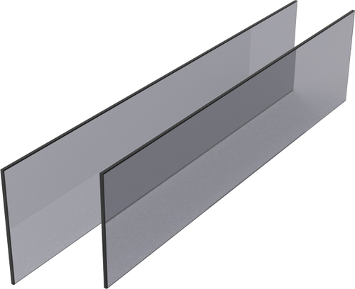 КОМПЛЕКТ Стекла закаленные 2 шт  для полки Конеро W 910-970, H 168, переднее стекло 839x6x157 мм, за