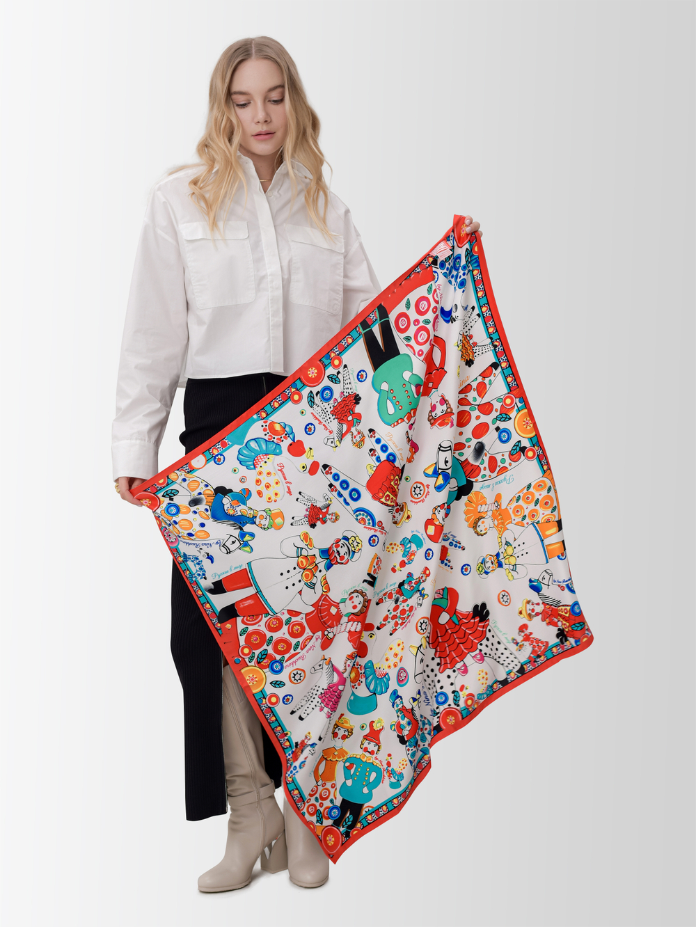 Платок «Дымковская игрушка»