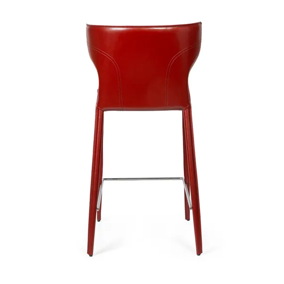 Стул полубарный Austin, кожа ретро-красный