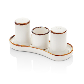 Набор для специй 4 предмета,фарфор,серия "GLEAM", By Bone