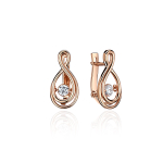 Серьги с фианитом из красного золота 585 пробы JA-S-1С117963