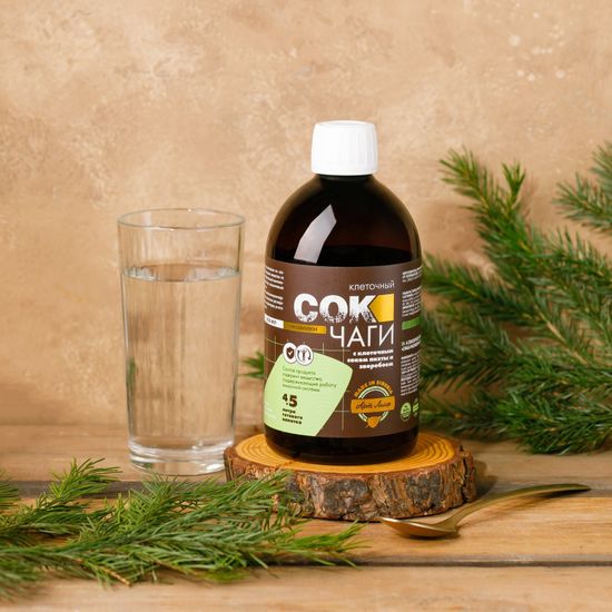 Сок Чаги клеточный с пихтой и зверобоем