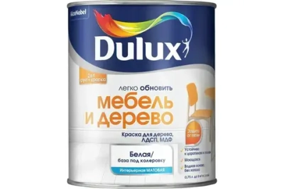 DULUX Краска, до 30°, Акриловая дисперсия, Матовое покрытие, 0.75 л, 0.75 кг, белый