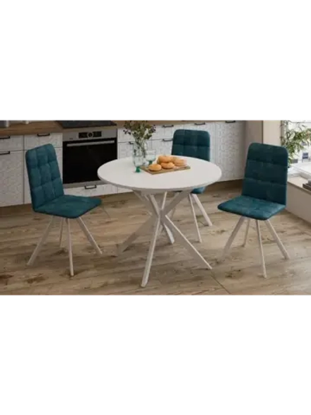 Стол кухонный обеденный круглый раздвижной 100,1х100х75 см