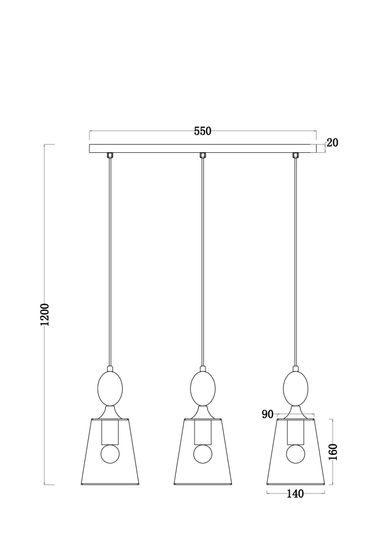 Подвесной светильник Freya FR2022PL-03CH