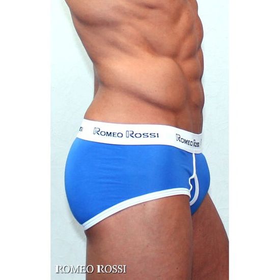 Мужские трусы брифы голубые Romeo Rossi RR366-04 Набор из 5 штук +ПОДАРОК