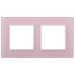 14-5102-30 ЭРА Рамка на 2 поста, стекло, Эра Elegance, розовый+бел | Elegance Розовый + Белый