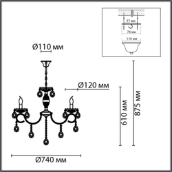 8189/8 CLASSI LN26 091 белый, металл/хрусталь Люстра E14 8*40W 220V SNOW