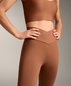 OYSHO Легинсы Perfect-adapt длиной до щиколотки с перекрещивающейся V-образной талией, коричневый