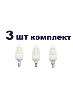 Светодиодная LED лампа С35 Е14 36LED 5W 3шт тёпл