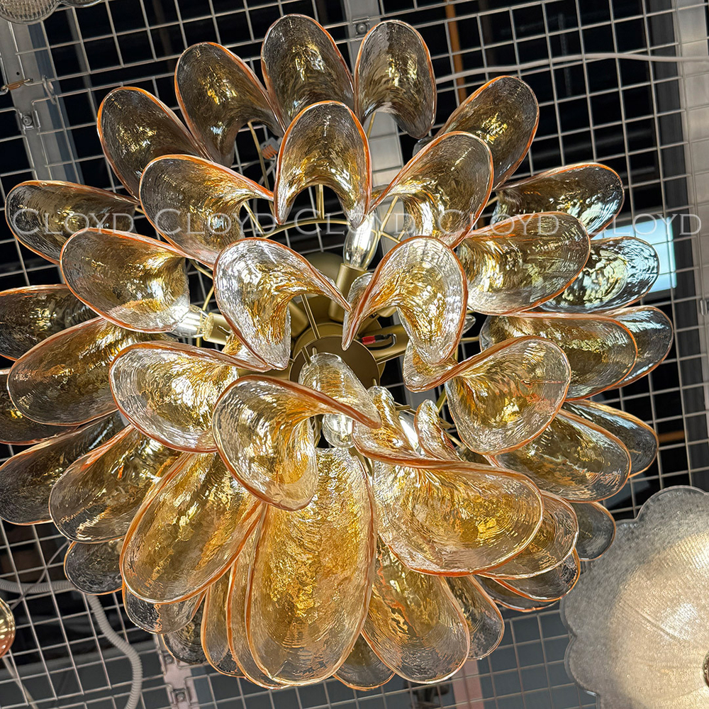 Люстра Cloyd AZORES-C C10 / Ø65 см - латунь светл. - янтарное стекло (арт.11653)