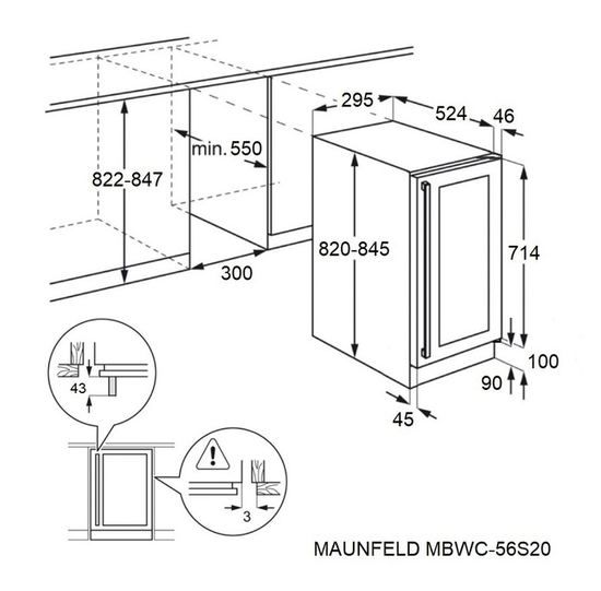 Встраиваемый винный шкаф MAUNFELD MBWC-56S20