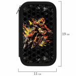 Пенал ЮНЛАНДИЯ, 2 отделения, ламинированный картон, конгрев, 19х11 см, "Fire moto", 273496