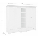 Шкаф 5-ти дверный с 4 глухими дверями и полками «Бейли» белый воск