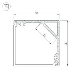Профиль SL-KANT-H30-2000 ANOD (Arlight, Алюминий) 019333