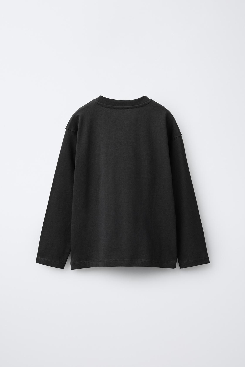 ZARA ФУТБОЛКА С ПРИНТОМ ТЕКСТА, ТЕМНЫЙ АНТРАЦИТ