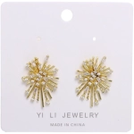 Серьги из гиппоалергенного металла со стразами «ПАЛУМНА», элли, цвет золото и серебро, 2,4*1,9см