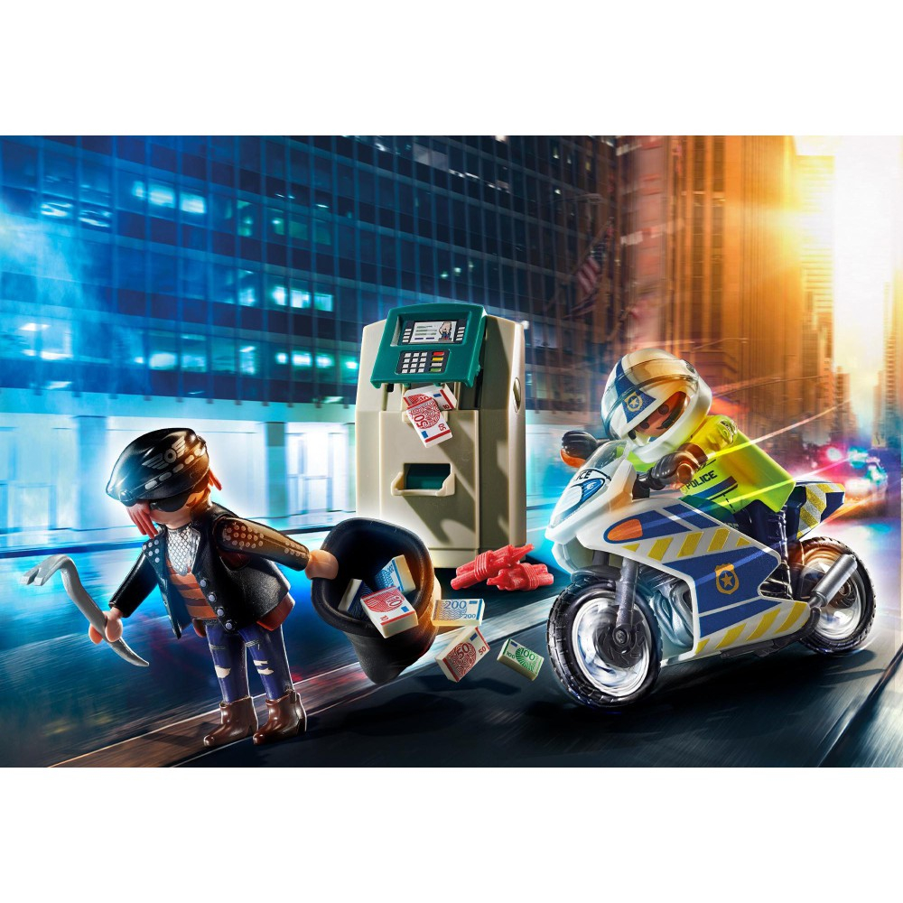 Игровой набор Playmobil 70572 Полицейский мотоцикл Погоня за преступником 70572 32 детали — фото 2