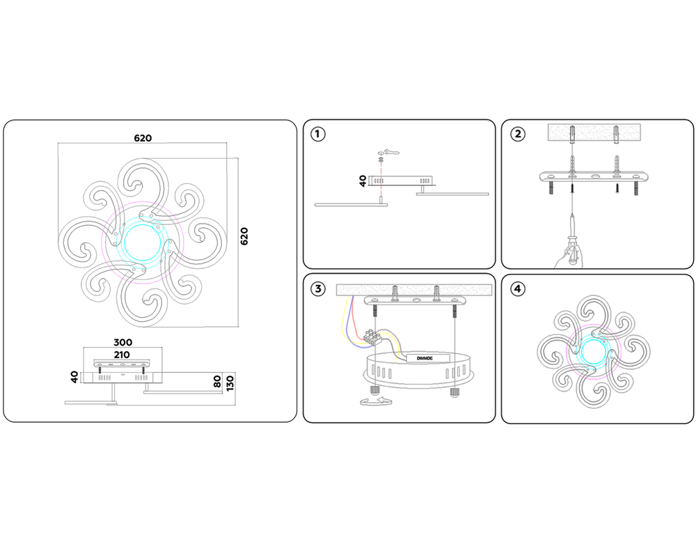 Ambrella Потолочный светодиодный светильник с пультом Original FA5143