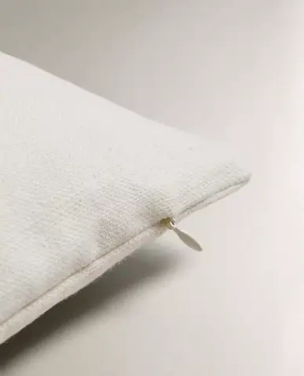 ZARA HOME НАВОЛОЧКА ДЛЯ ДЕКОРАТИВНОЙ ПОДУШКИ С ПРИНТОМ, ЖЕЛТОВАТО-БЕЛЫЙ