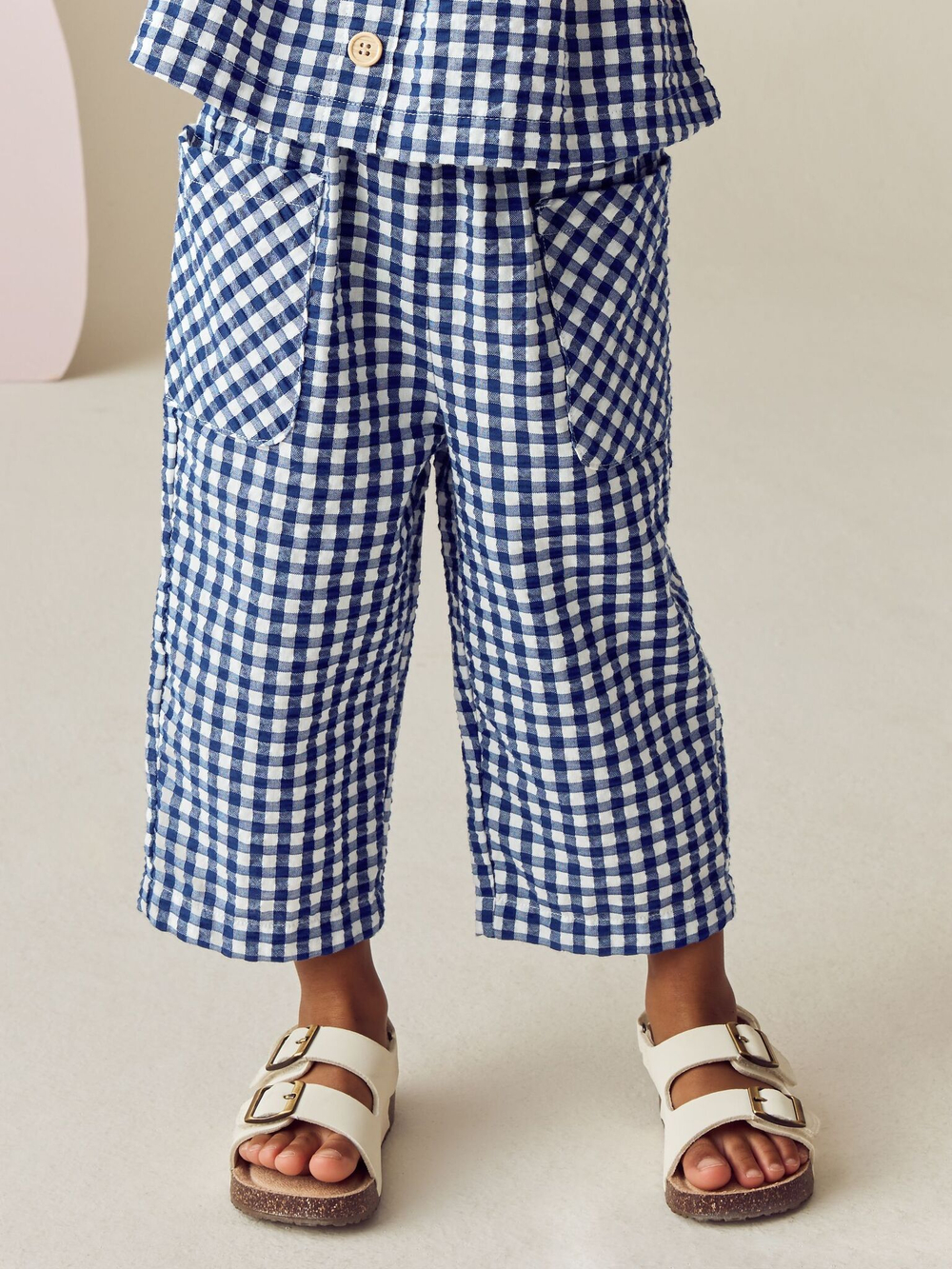 Блуза и брюки в комплекте для девочки Next E29-031, Темно-синий, Белый