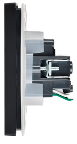 FORTE&PIANO Розетка 1-местная с заземлением с защитными шторками и крышкой безвинтовое крепление 16А IP44 FP119 черный IEK