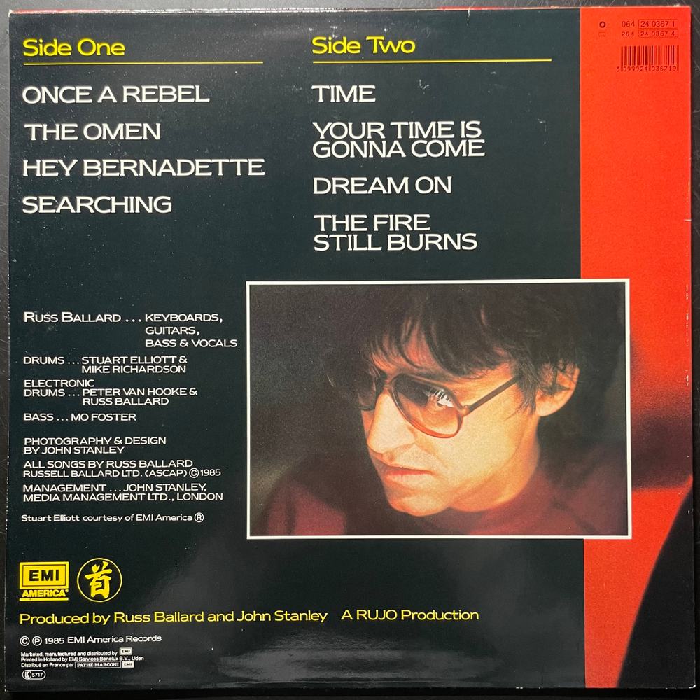 Russ Ballard ‎– The Fire Still Burns (Европа 1985г.)