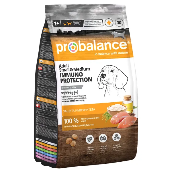 Сухой корм ProBalance Immuno Adult Small&Medium для взрослых собак малых и средних пород