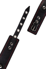 Черный высокий ошейник с поводком (Цвет: черный)