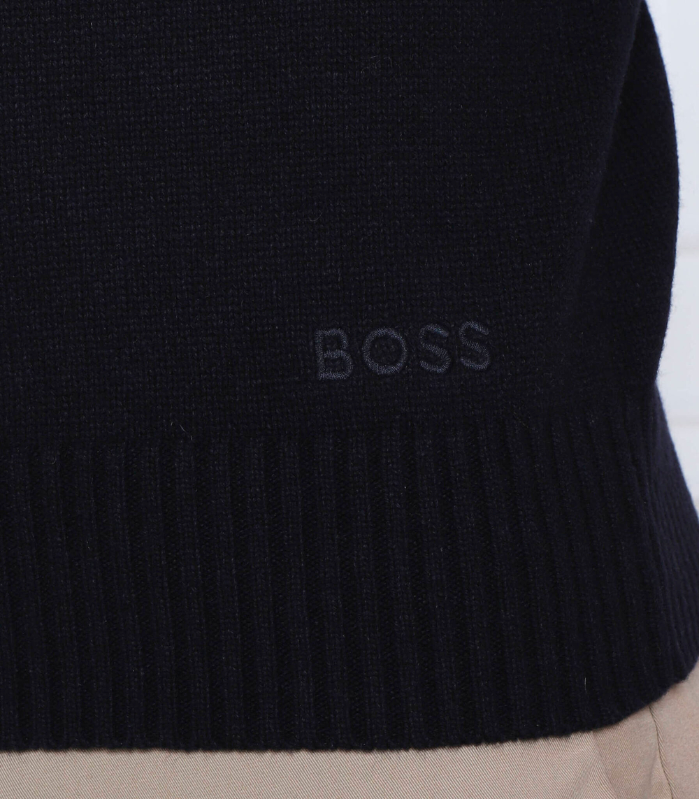Хлопковый свитер kruy BOSS ORANGE - темно-синий(50482534)