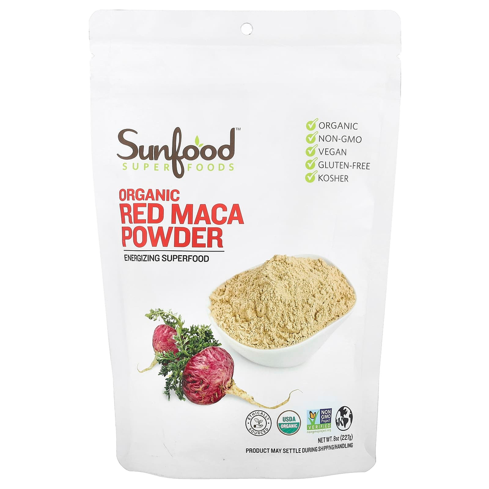 Sunfood, Порошок из необработанной органической красной маки, 227 г (8 унций)