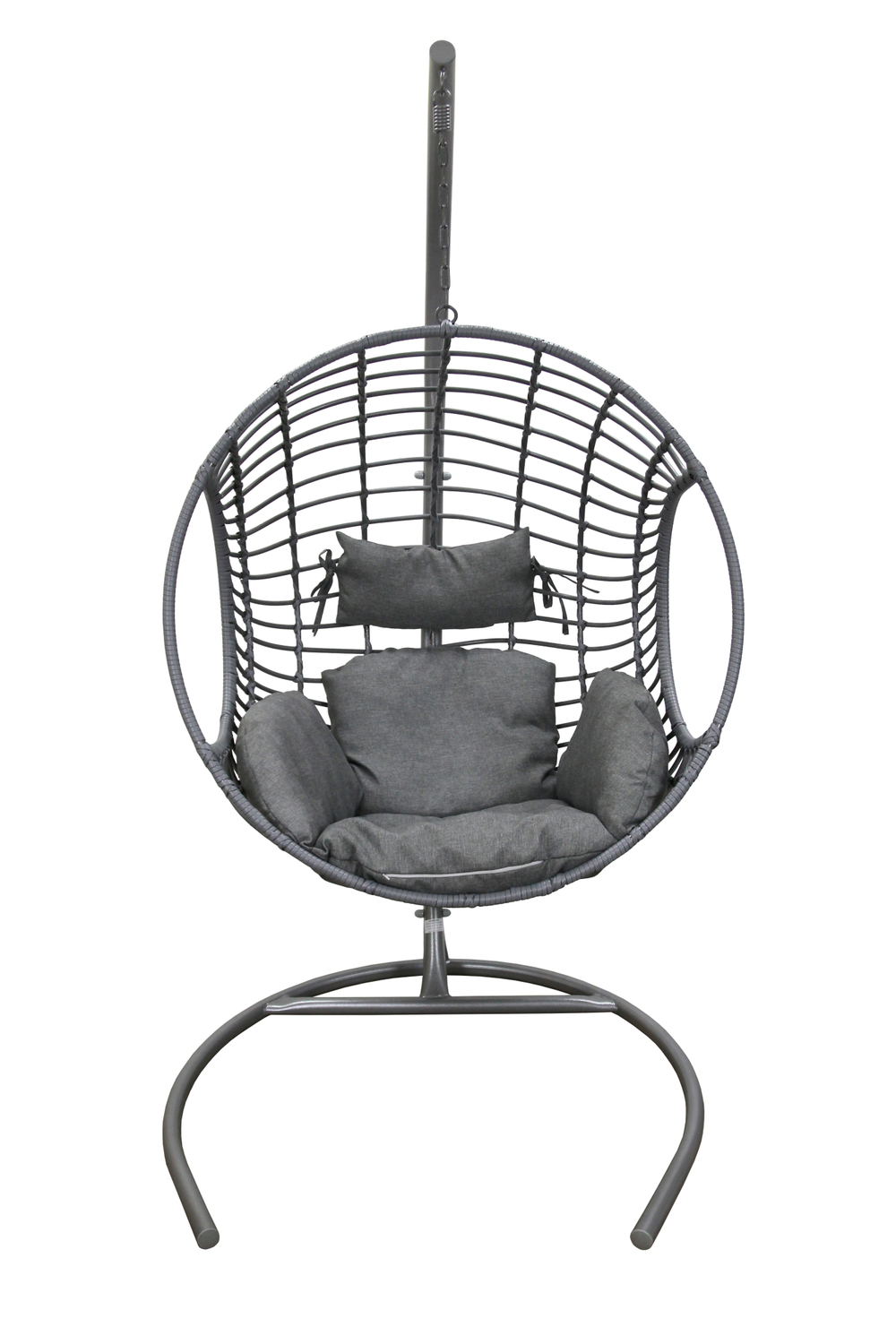 Кресло подвесное Милан арт.BG2345 (стойка+основание.серый.,корзн.серая.,подуш.серая св. 3уп. (Б))