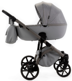 Детская коляска Adamex Nola Natura 2 в 1 N-9-MOON (СВ.СЕР + СВ.СЕР. КОЖА)