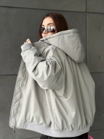 Куртка осенняя оверсайз с капюшоном