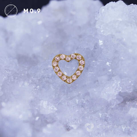 Diamond Heart Pink PVD Yellow