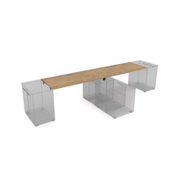 СЛДТ.989 Стол системы БЕНЧ линейный на 2 места, крепление к тумбам (2800*800*750)