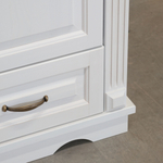 Шкаф для одежды распашной белый Харви двухдверный деревянный с ящиком, со штангой и полкой, шкаф для вещей в прихожую и спальню с филенкой в викторианском стиле из массива сосны