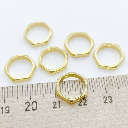 Коннектор-рамка, цвет золото, размер 12 мм, внутренний диаметр 10 мм, цена за 1 шт