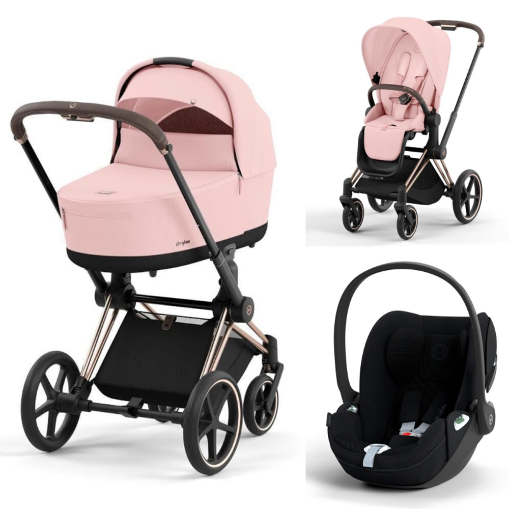Коляска Cybex Priam IV 3 в 1 цвет Peach Pink на шасси Rosegold