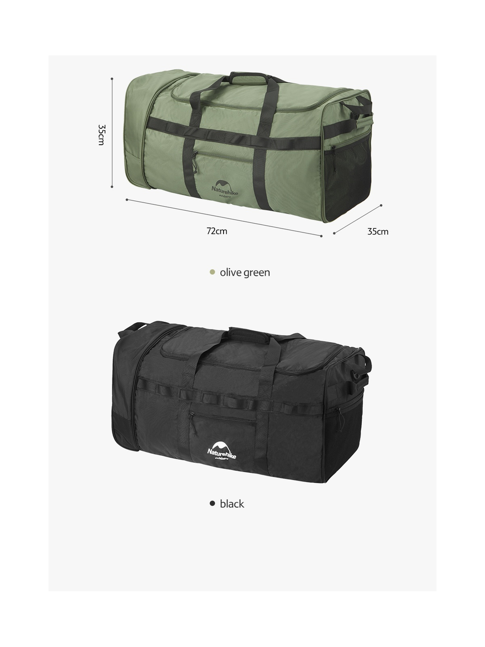 Сумка дорожная Naturehike, с колесами, 88 л., черная