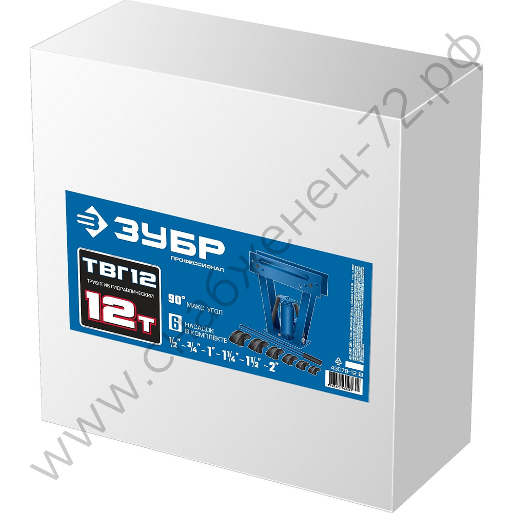 ЗУБР ТВГ-12, 12 т, ручной вертикальный гидравлический трубогиб, Профессионал (43078-12)